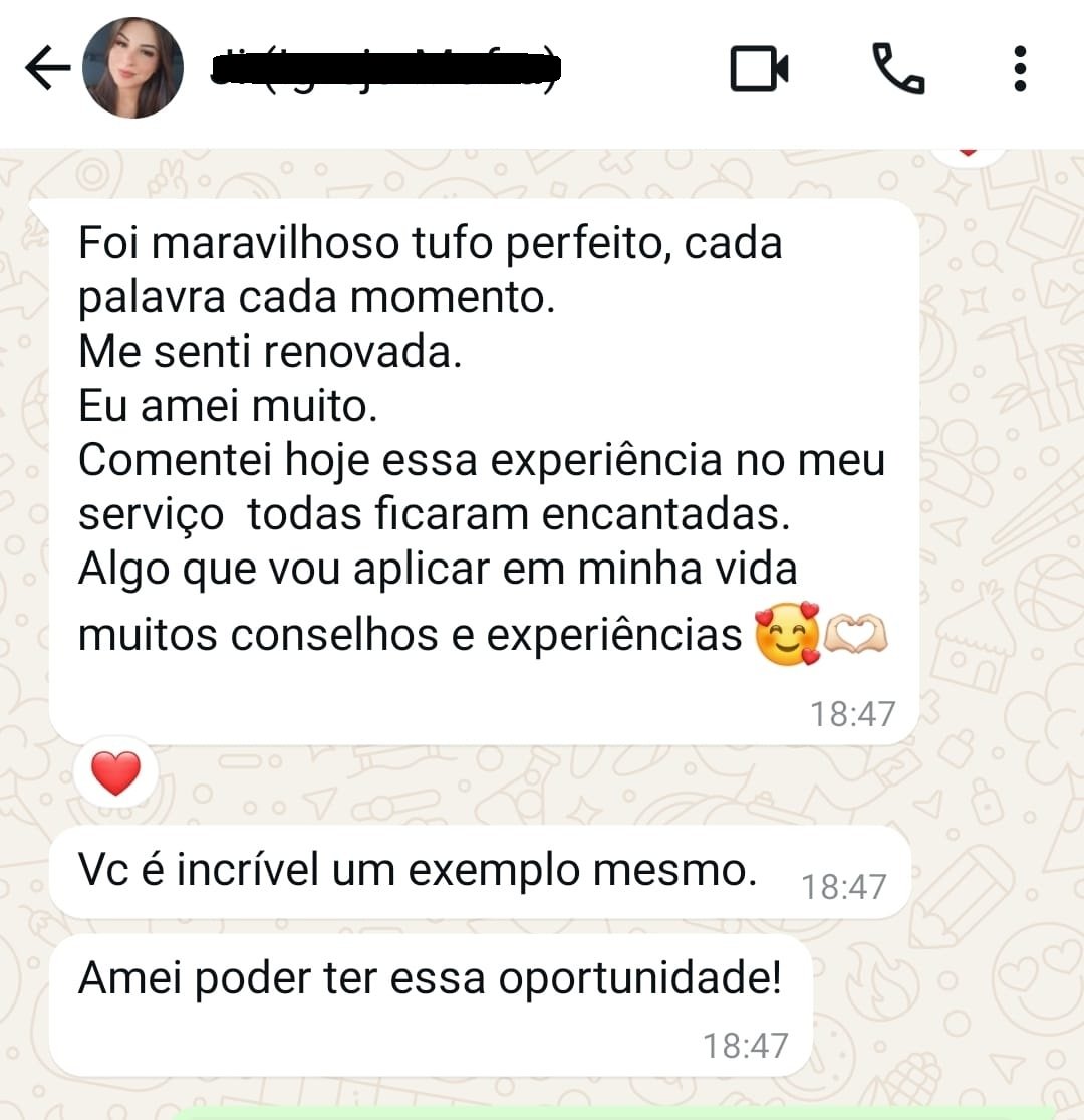 Depoimento de participante sobre a experiência